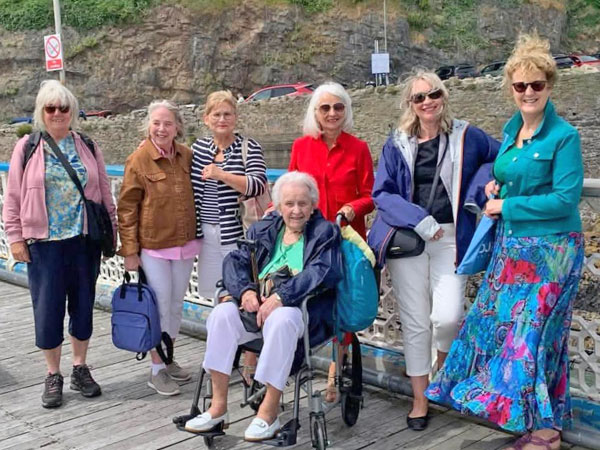 A group of ladies pose on Llandudno pier